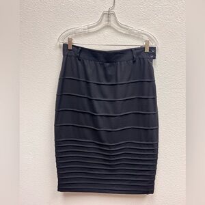 Escada By Margaretha Ley Vintage Pleated Navy Skirt Size 12